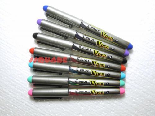 Pilot SVP-4M Vpen Disposable Medium Nib Fountain Pen, 7 Colors Set (Japan)