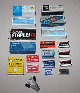 Lot of 18 boxes staples assorted sizes standard tot pocket remover new and used for sale