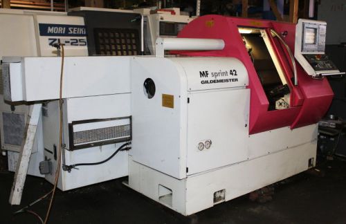 2000 gildemeister mf sprint 42 multi-axis cnc lathe w/bar feed, live tooling for sale