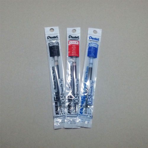 1 set 3 colors Pentel Energel Refills 0.5mm Needle Tip - Black, Blue, Red