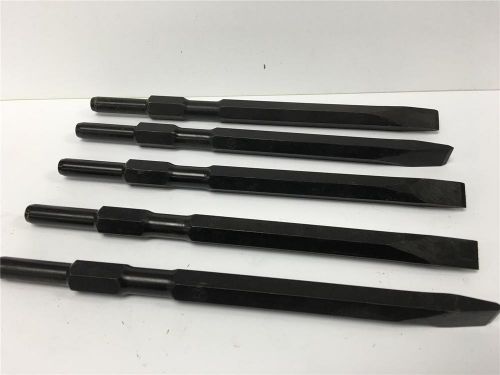 Hilti black decker pneumatic electric hammer drill 3/4&#034; flat chisel 5pc lot for sale