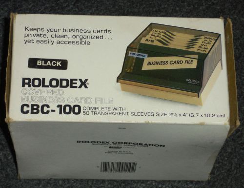 Rolodex Business Card Holder CBC-100 Black Clear Cover OB (NEW IN BOX)