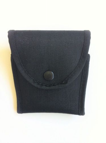 Handcuff Pouch Black Nylon Molded Stiched Case Holder Snap Close Belt Loop