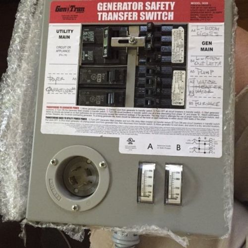 Gentran 30 amp/7500 watts power manual transfer switch kit- used once for sale
