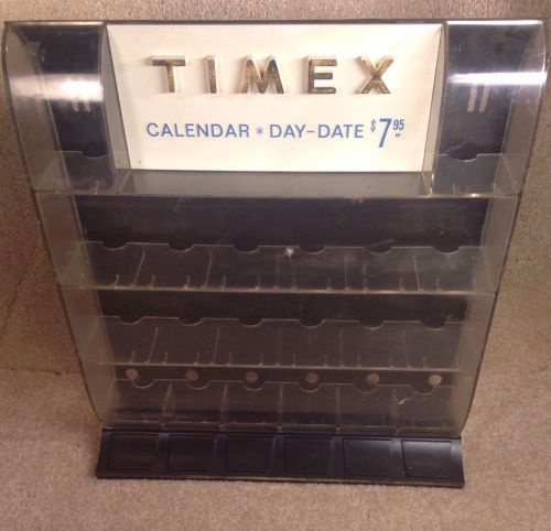 Vintage Timex Watch Store Counter Display Case Show Case Jewelry 20 Items! Nice!