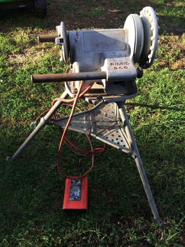 Ridgid 300 pipe threader &amp; 1206 tri-stand with foot pedal for sale