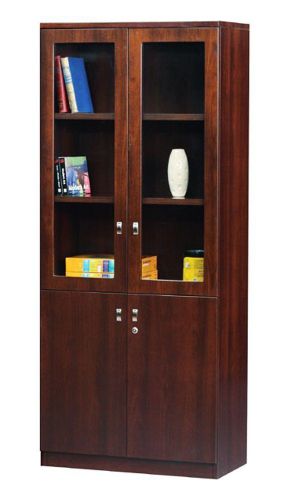 GOF GN series / Bookcase with Door, 5 shelf / Book Shelf, Walnut Color