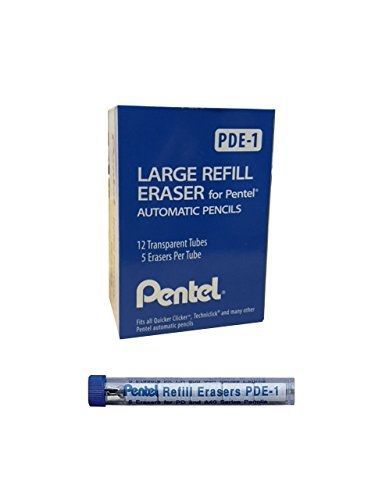 Pentel Refill Eraser For AL, AX and PD Series Pencils 5 pcs/Tube, Box of 12