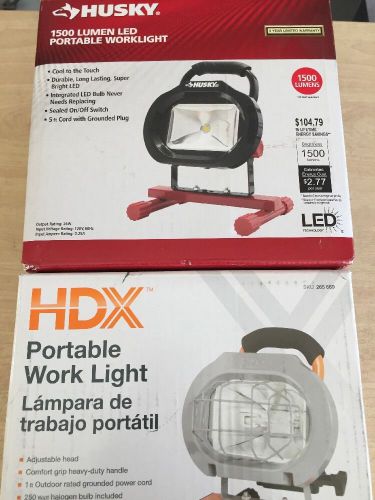 Mixed Lot Husky HDX PORTABLE Work lights LED &amp; Halogen