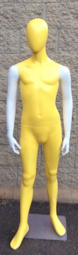 Special Edition Male Teen Fluorescent Yellow Mannequin Full Body Fiberglass