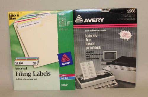 1020 Avery 5266 Assorted Colors 11/16 x 3-7/16 Inch Laser Filing Labels in Boxes