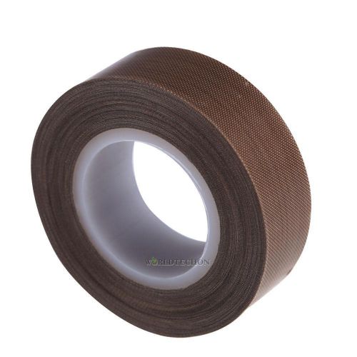Brown ptfe coated fiberglass fabric with silicone adhesive tape 19mmx10m hot for sale