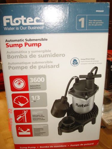 Flotec 1/3 hp corrosion resistant sump pump new free shipping for sale