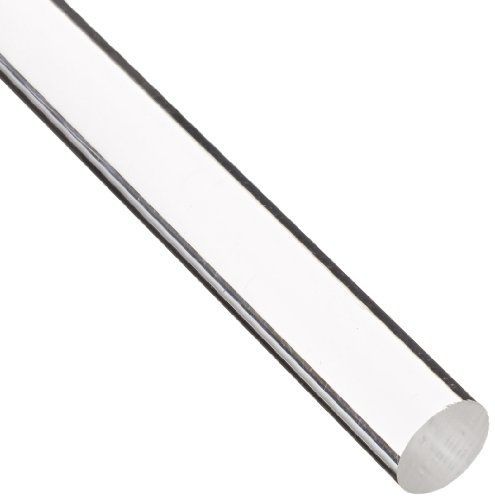 Small Parts Acrylic Round Rod, Transparent Clear, Meets UL 94HB, 3&#034; Diameter, 4&#034;