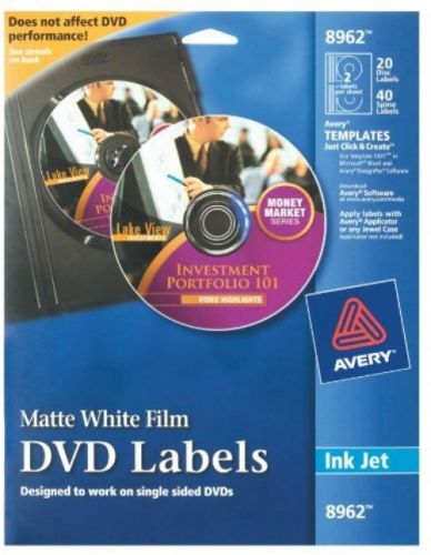 Avery DVD Labels Matte White For Ink Jet Printers (8962)