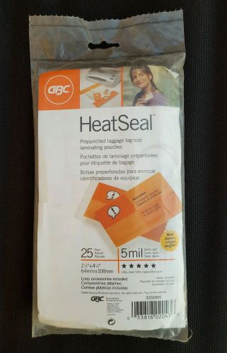 GBC UltraClear Thermal Laminating Pouches Luggage Tag Size w Loops 5 Mil 25 Pack