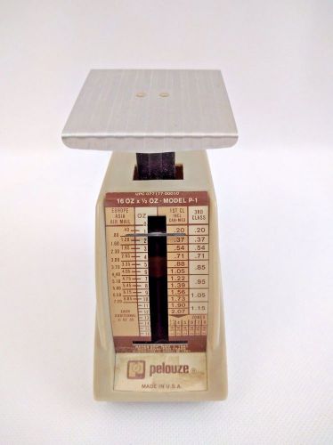 Vintage Pelouze Model P1 Postal Postage Scale 16 oz 1988 Rates