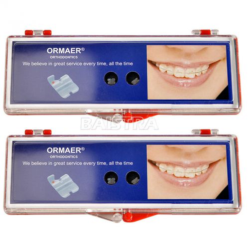 2Kits Dental Mesh Base Ceramic Bracket Braces MBT.022,U/L 5*5,345HK Type