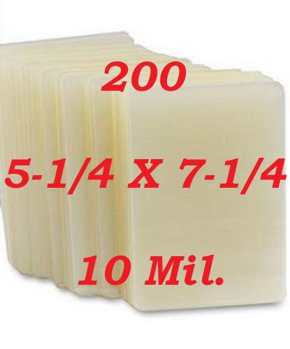 Laminating pouches film sheets photo 5.25 x 7.25 (200 pack) 10 mil for sale