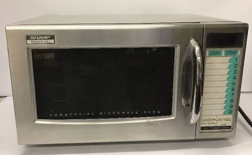 Sharp r-21ltf medium-duty commercial microwave stainless steel nice! for sale