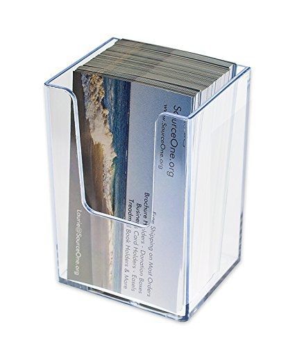 SourceOne Vertical Business Card Holder, Clear, 10 Pack