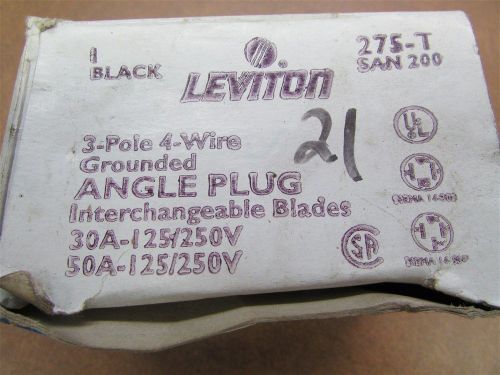 New Leviton 3 Pole 4 Wire Angle Plug with Interchangeable Blades 30-50 Amp A-27