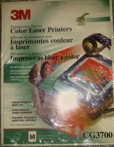 3M Transparency Film For Color Laser Printers CG3700 50 Sheets OPEN BOX free shp