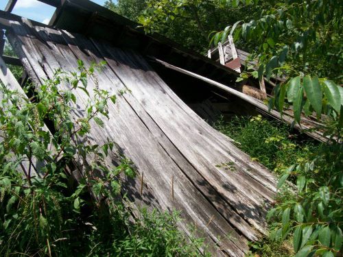 Complete Fallen Down Farm Barn Oak Lumber 70 Plus Years Old
