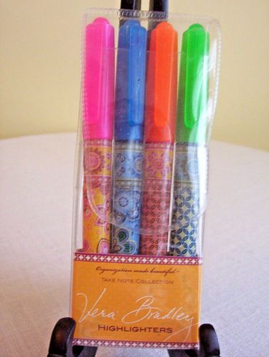 4 vera bradley highlighters markers chisel-tip take note collections summer 2009 for sale