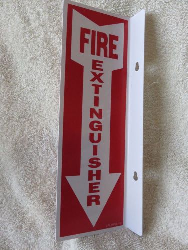 (1-SIGN) 4&#034; X 12 RIGID PLASTIC 90* ANGLE &#034;FIRE EXTINGUISHER ARROW&#034; SIGN...NEW