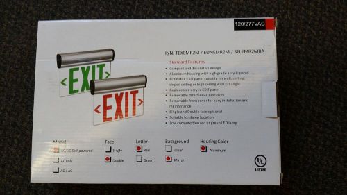 Emergency exit sign - led edge-lit - surface mount for sale