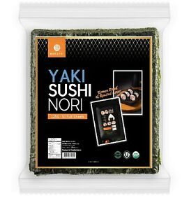 Yaki Sushi Nori, 50 full sheets, Korean dried&amp;roasted seaweed, Premium Gim, 125g