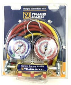 Yellow Jacket 42004 Manifold Gauge and Hose Set, 60 In Hoses