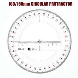 CIRCULAR PROTRACTOR 360 DEGREE 10 15CM TRANSPARENT PLASTIC