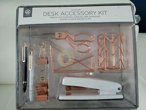 10 Piece Desk Accessory Set Rose Gold  New In Box Older Stock