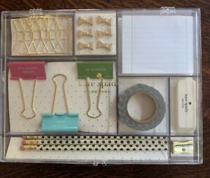 KATE SPADE NEW YORK OFFICE SUPPLIES TACKLE BOX SET NEW IN BOX &#034;HOLD ON TIGHT&#034;