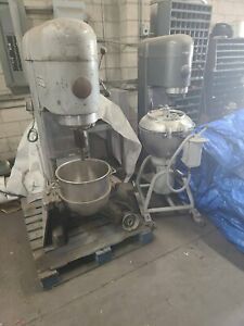 Lot of two Hobart Mixer 80 qt model M802 compelte w/ bowl paddle &amp; hook - NICE!