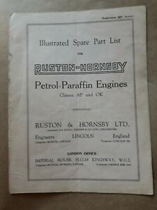 RUSTON HORNSBY PETROL PARAFFIN ENGINES AP OK ILLUSTRATED SPARE PART LIST (5887)