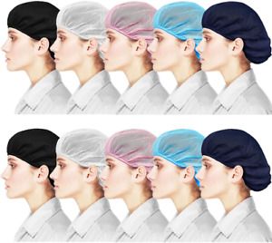 6/8/10 Pack Chef Hat Adult Adjustable Elastic One Size, 10pack-elastic Mixed
