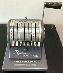 Vintage Paymaster Check Writer Machine Series 8000, With Key [081CHB]
