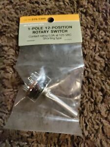 Radio Shack 1/ Pole 12-position Rotary Switch/ Contact Rating 0.3A At 125 VAC...