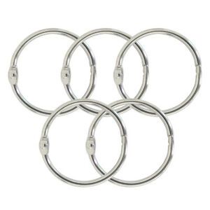 Multi Size Silver Metal Loose Leaf Binding Ring Book Binder Key Chain 15/30Pcs