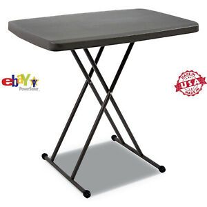 IndestrucTables Too Personal Folding Table, 30 x20, Charcoal, Each (ICE65491)