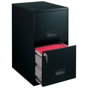 Filing Cabinet 2 Drawer Steel File Cabinet Lock Home Office Durable Black
