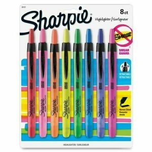 Sharpie Accent Retractable Highlighter Chisel Marker Point Style Smear Guard New