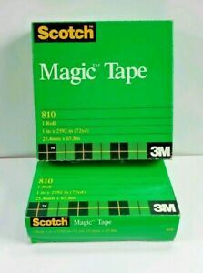 Scotch Magic Tape 810, 2 Rolls 1&#034; X 72 yd (2592 &#034;)