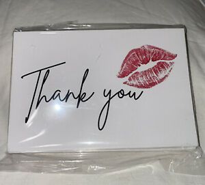 RXBC2011 50 Thank You Cards with red lips for mailing Kiss postcards