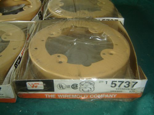 Lot of 2 Wiremold 5737 Extension Box Buff Color 4-3/4&#034; Diameter Round NOS