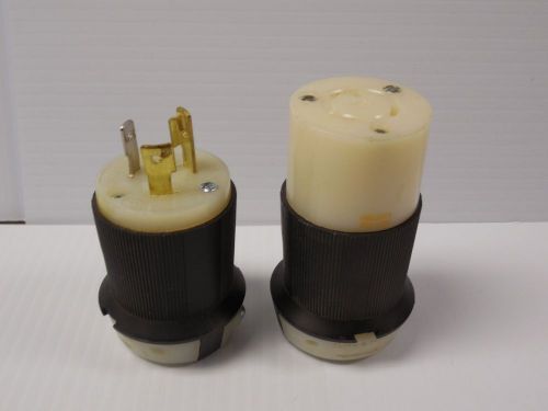 Hubbell twist-lock plug connector set male female hbl2311 hbl2313 20 amp a 125v for sale
