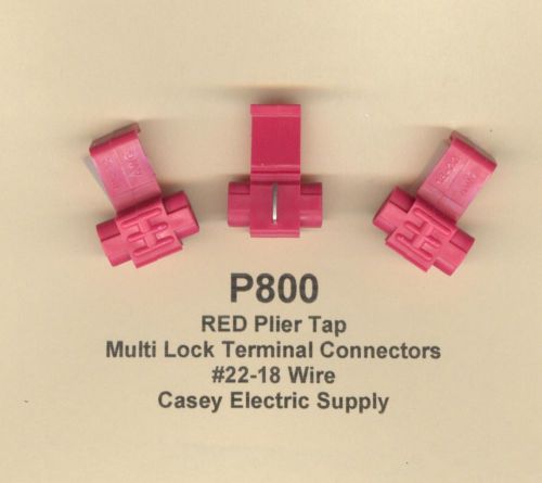 50 Red PLIER TAP Multi Lock IDC Terminal Connector Splice #22-18 Wire AWG MOLEX